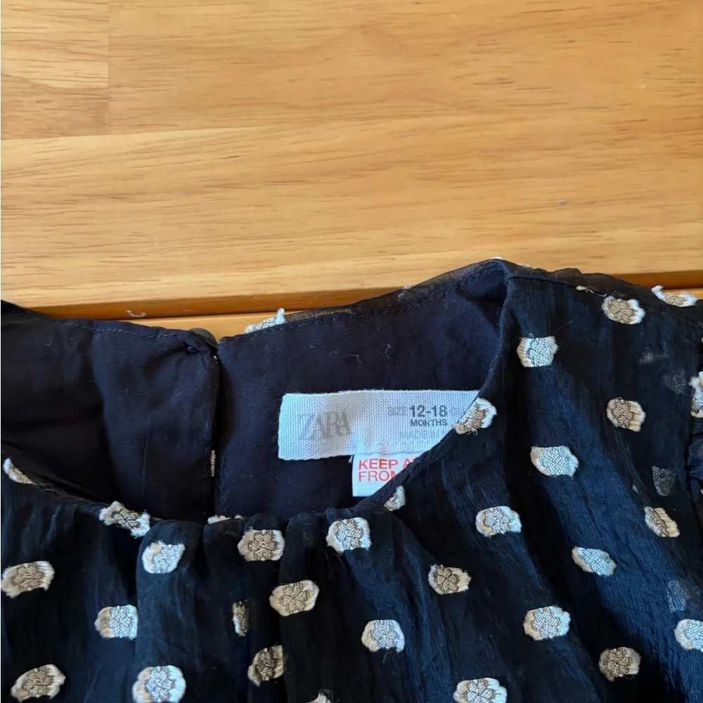 Zara‎ chiffon dress golden and black baby toddler 12-18 months